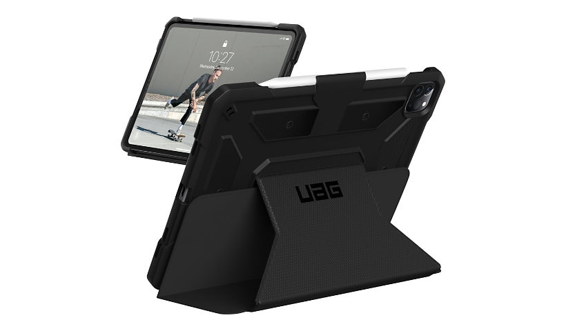 UAG Rugged Case for iPad Pro 12.9 (4th Gen, 2020) - Metropolis Black - flip