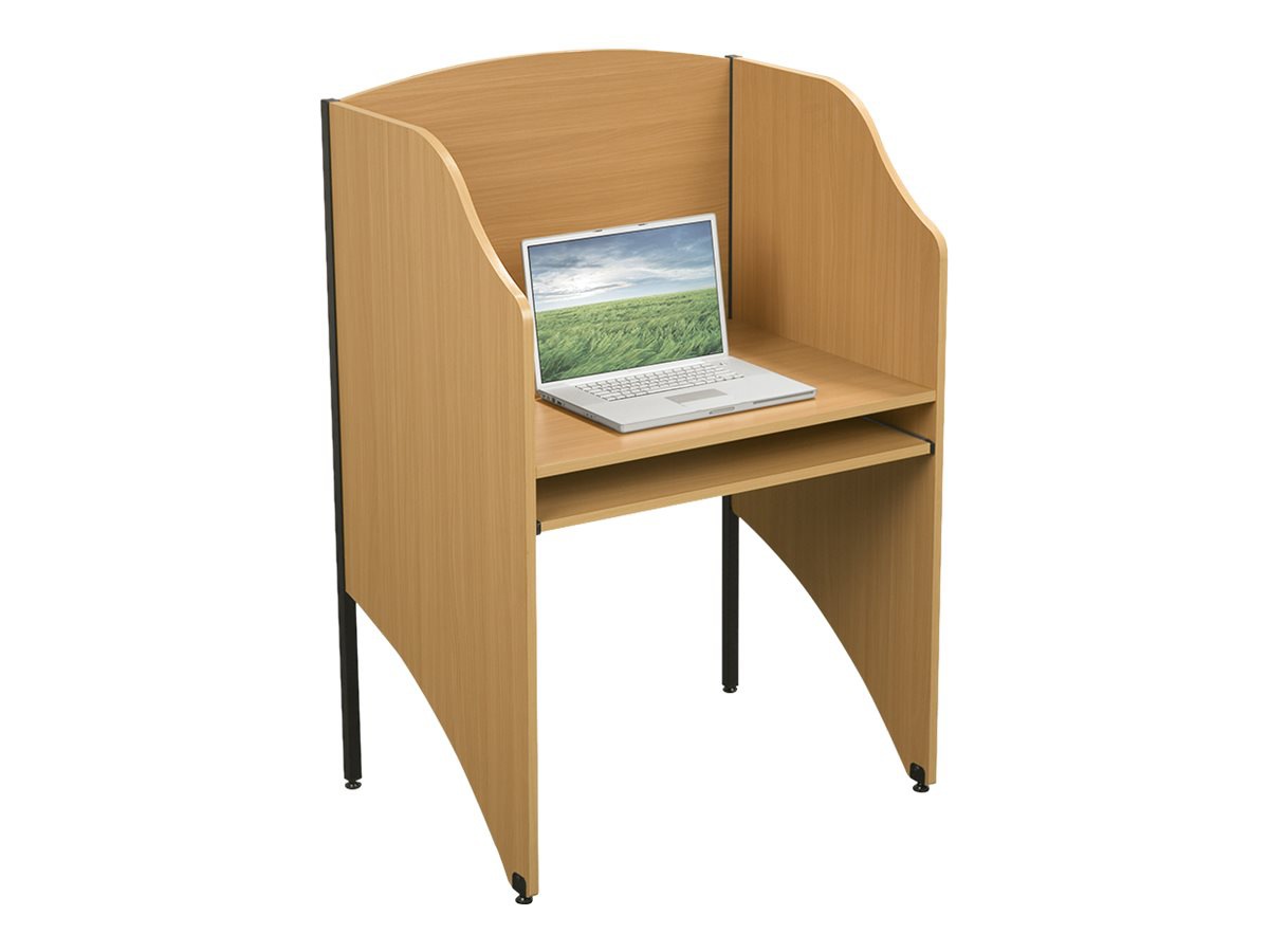 Essentials by MooreCo Deluxe Floor Carrel - carrel desk - rectangular - tea