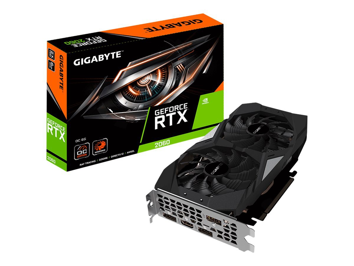 Thumbnail 5 of 6 for Gigabyte GeForce RTX 2060 OC 6G (rev. 2.0) - graphics card - GF RTX 2060 -