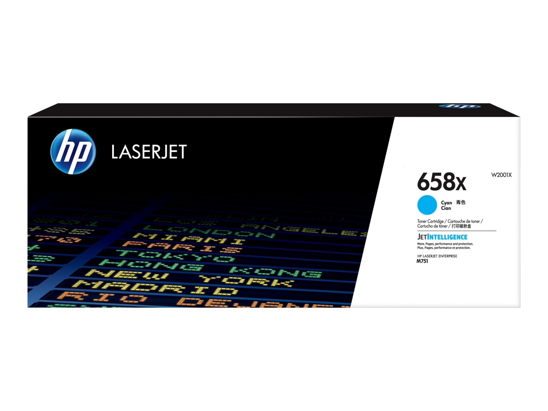 HP 658X (W2001X) Original High Yield Laser Toner Cartridge - Cyan - 1 Each