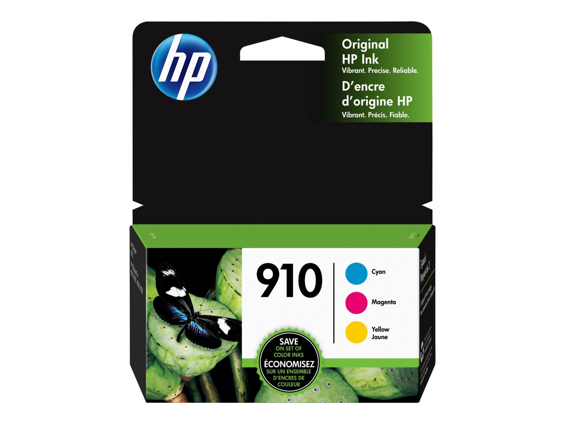 HP 910 Original Standard Yield Inkjet Ink Cartridge - Cyan, Magenta, Yellow - 1 Each