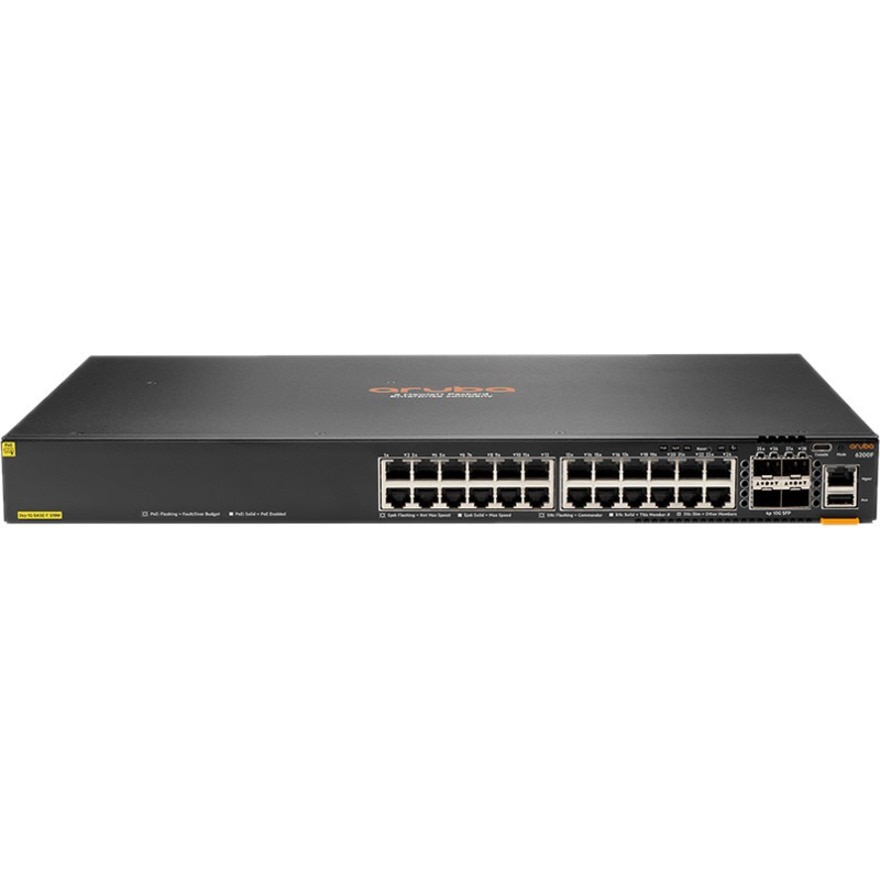 HPE Aruba 6200F 24G Class4 PoE 4SFP+ 370W Switch - switch - 28 ports - mana