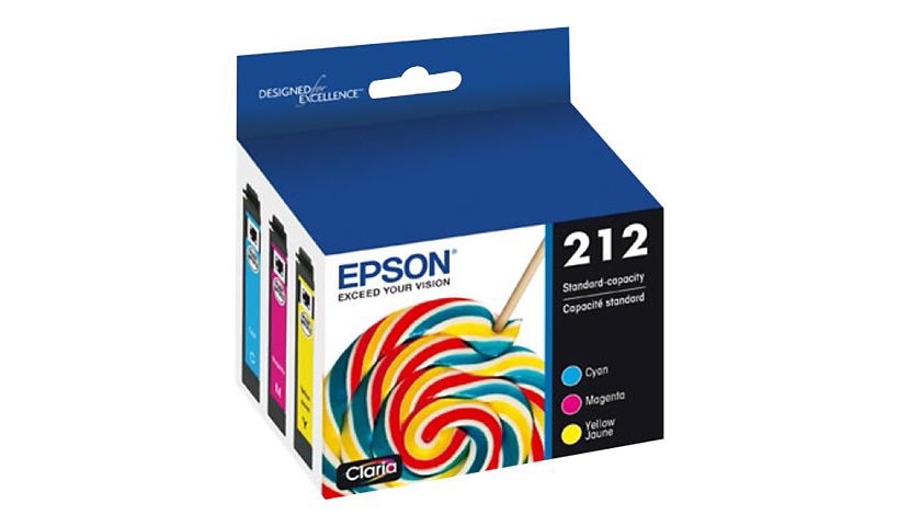 Epson 212 Multi-pack - 3-pack - yellow, cyan, magenta - original - ink cartridge