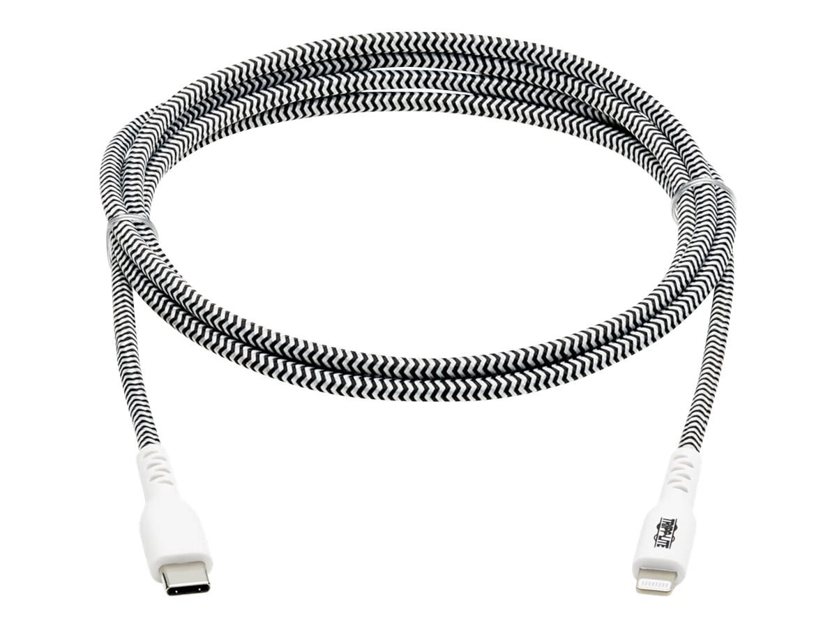 Braided Apple iPhone lightning cable pictured, expected to ship