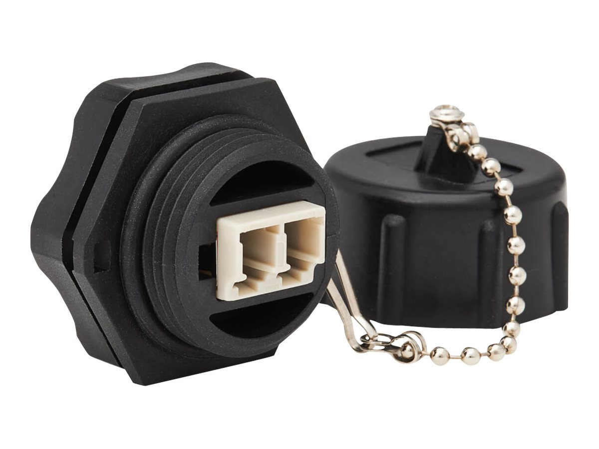 Tripp Lite Rigid Industrial IP68 Duplex Multimode Fiber Coupler (LC/LC) with Dust Cap, 10G Ethernet - modular insert