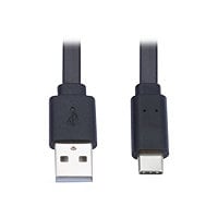 Tripp Lite USB-A to USB C Cable Flat USB 2.0 M/M Thunderbolt 3 Black 3ft