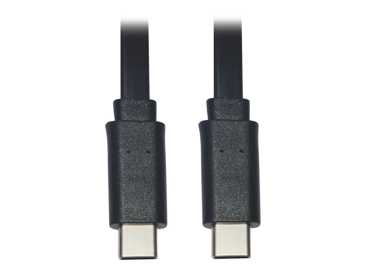 Tripp Lite USB C to USB C Cable Flat USB 2.0 M/M Thunderbolt 3 Black 3ft
