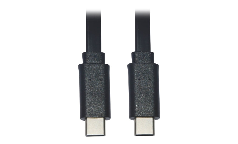 Tripp Lite USB C USB C Cable Flat USB 2.0 M/M Thunderbolt 3 Black 3ft - USB-C cable - 24 pin USB-C to 24 pin USB-C - - - USB