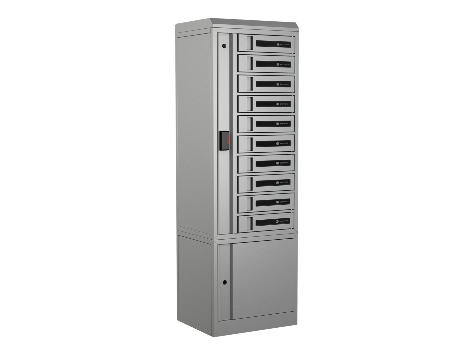Bretford TechGuard Connect TCLAUS560EF11 cabinet unit - for 10 notebooks/tablets/cellular phones - platinum