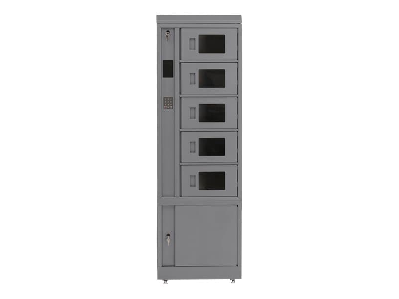 Bretford TechGuard Connect - cabinet unit - for 5 notebooks/tablets/cellular phones - platinum