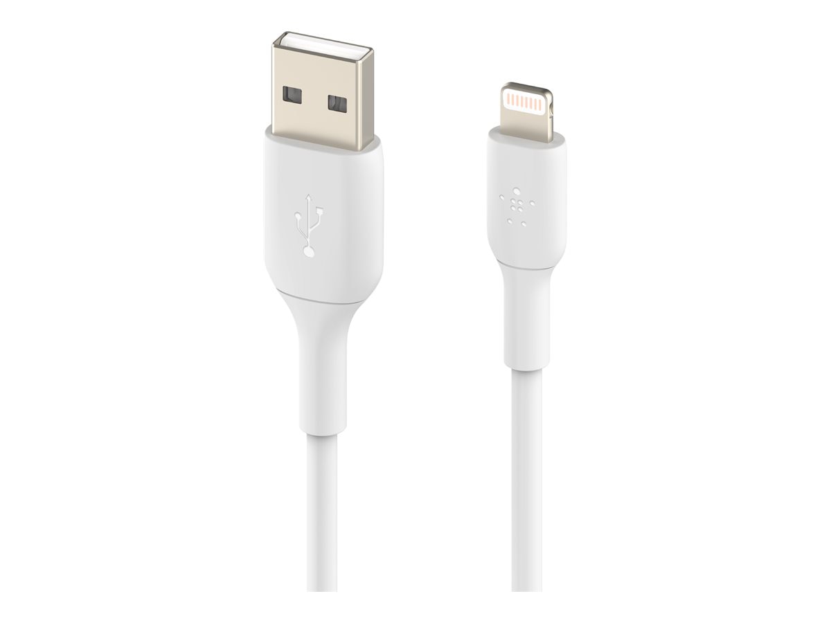 Belkin 12W USB-A to Lightning Cable - 480 Mbps - PVC - M/M - 6in/15cm - White