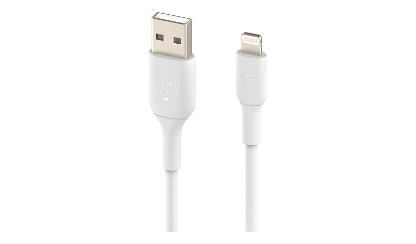 Belkin 12W USB-A to Lightning Cable - 480 Mbps - PVC - M/M - 6in/15cm - White