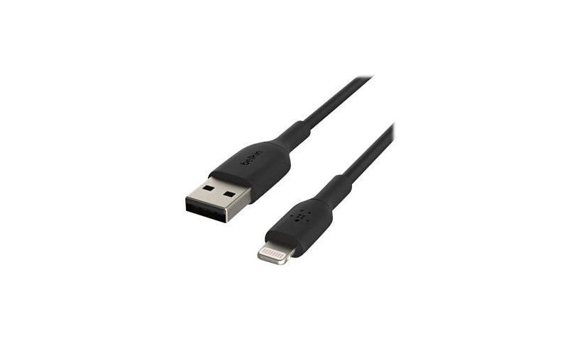 Belkin 12W USB-A to Lightning Cable - 480 Mbps - PVC - M/M - 6.6ft/2m - Black