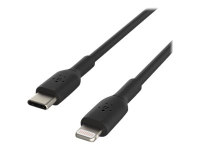 Belkin 18W USB-C to Lightning Cable - 480 Mbps - PVC - M/M - 3.3ft/1m - Black