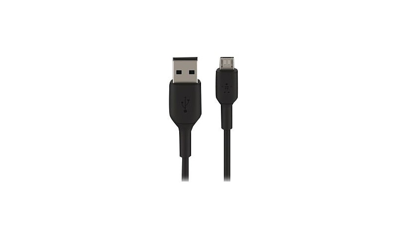 Belkin USB-A to Micro-USB Type B Cable - 480 Mbps - M/M - 3.3ft/1m - Black