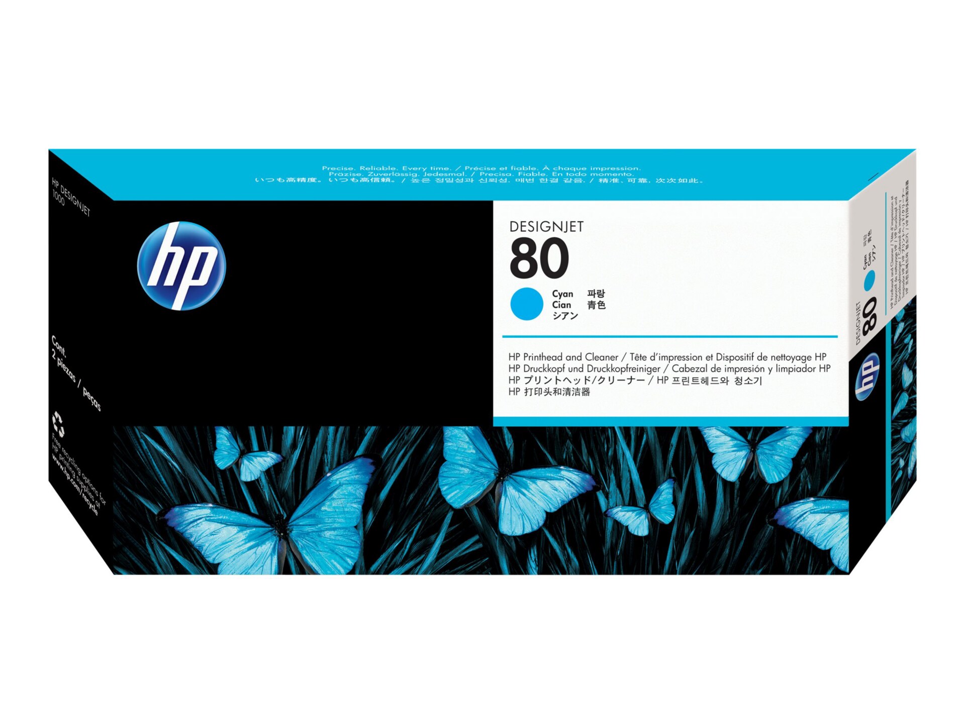 HP 80 - cyan - printhead with cleaner