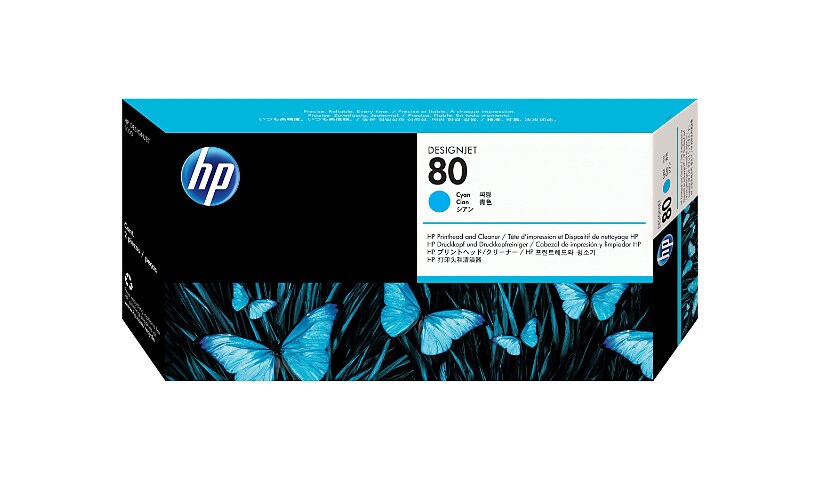 HP 80 - cyan - printhead with cleaner