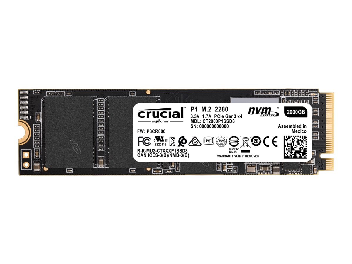 Crucial P1 - solid state drive - 2 TB - PCI Express 3.0 x4 (NVMe)