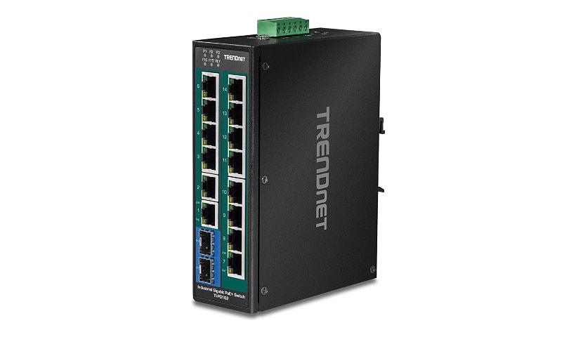 TRENDnet TI-PG162 - Industrial - switch - 16 ports - unmanaged - TAA Compliant