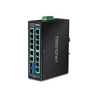 TRENDnet TI-PG162 - Industrial - switch - 16 ports - unmanaged - TAA Compli