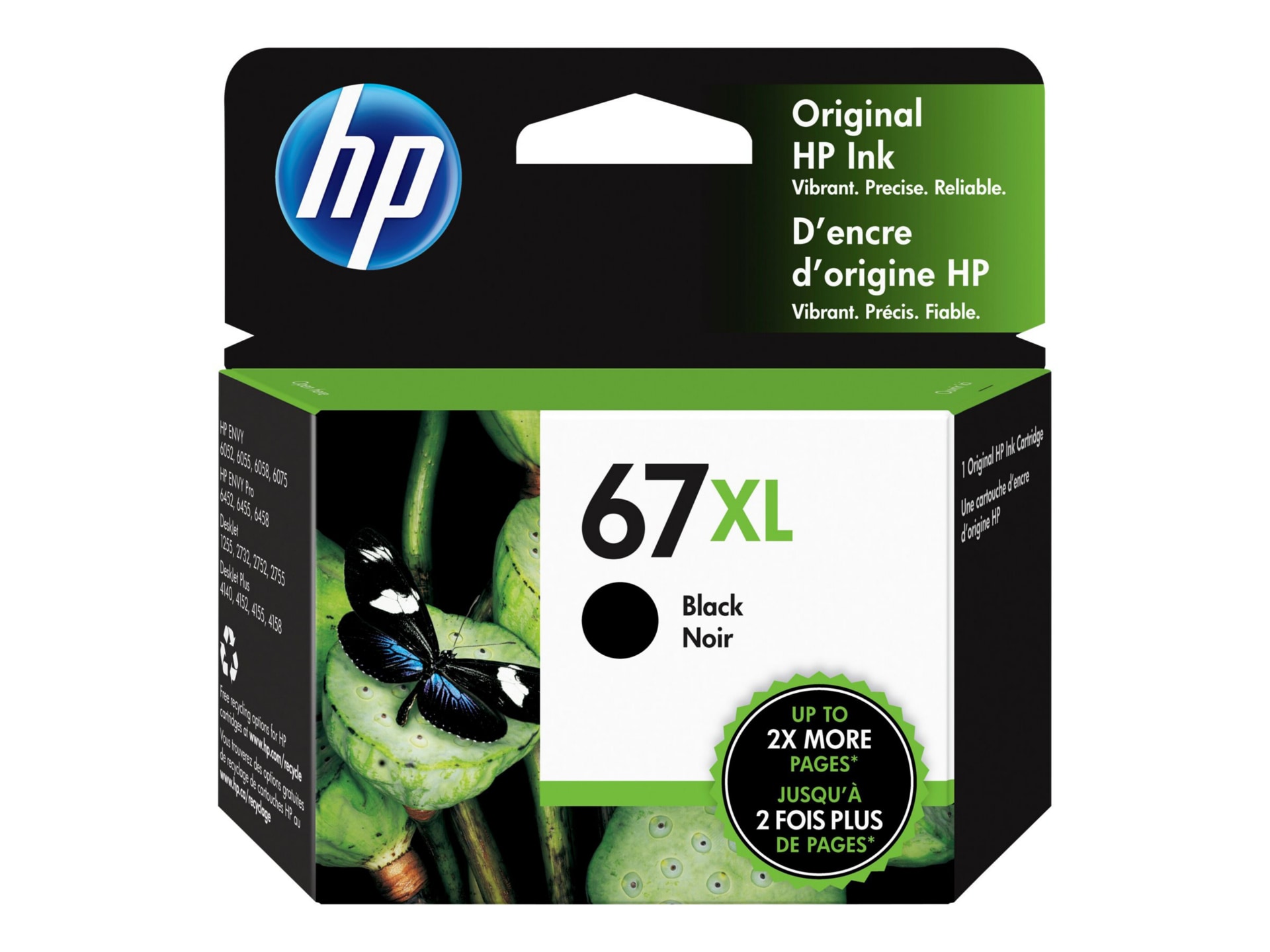 HP 67XL Original High Yield Inkjet Ink Cartridge - Black - 1 Pack