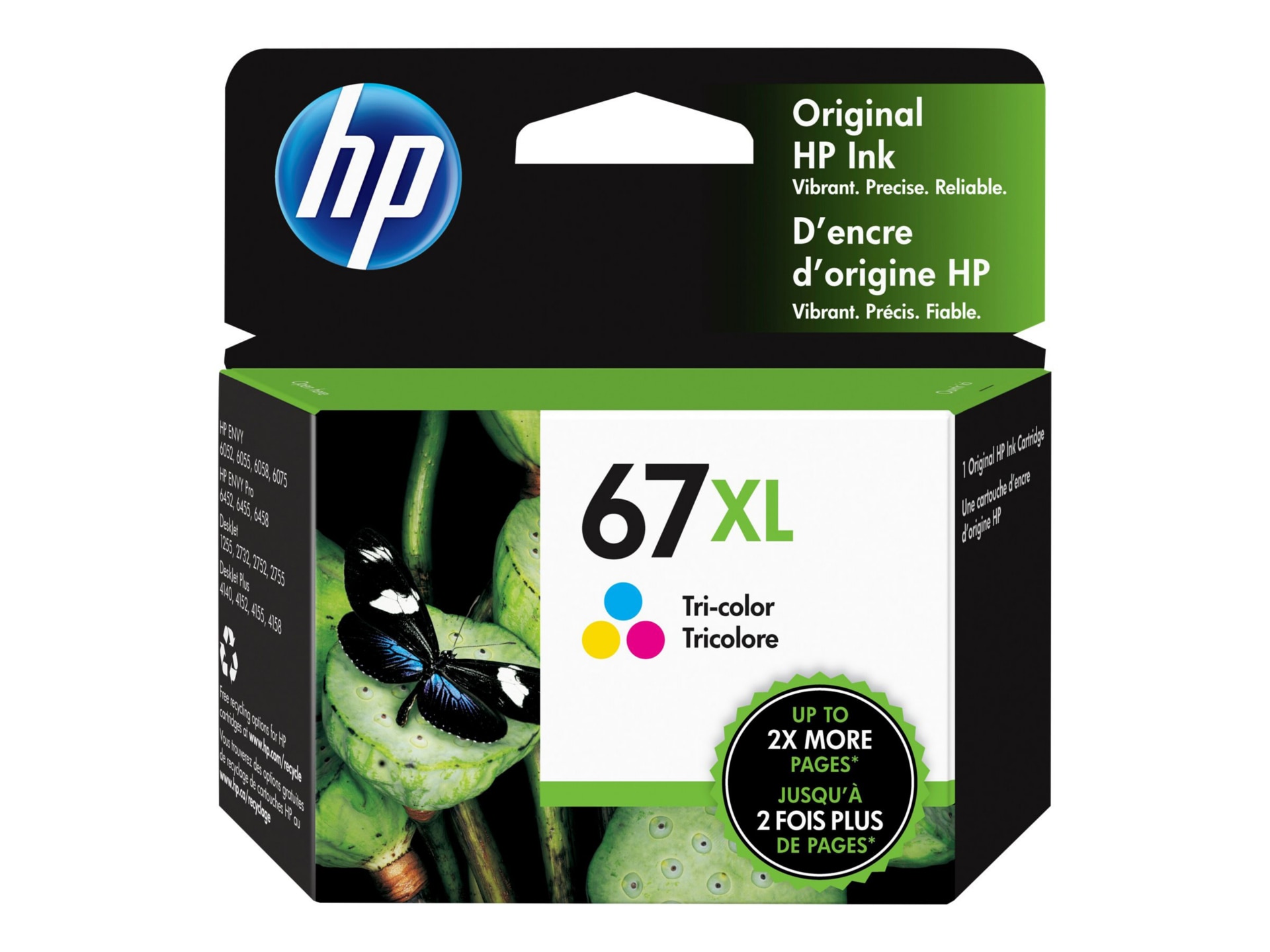 HP 67XL Original High Yield Inkjet Ink Cartridge - Tri-color - 1 Pack