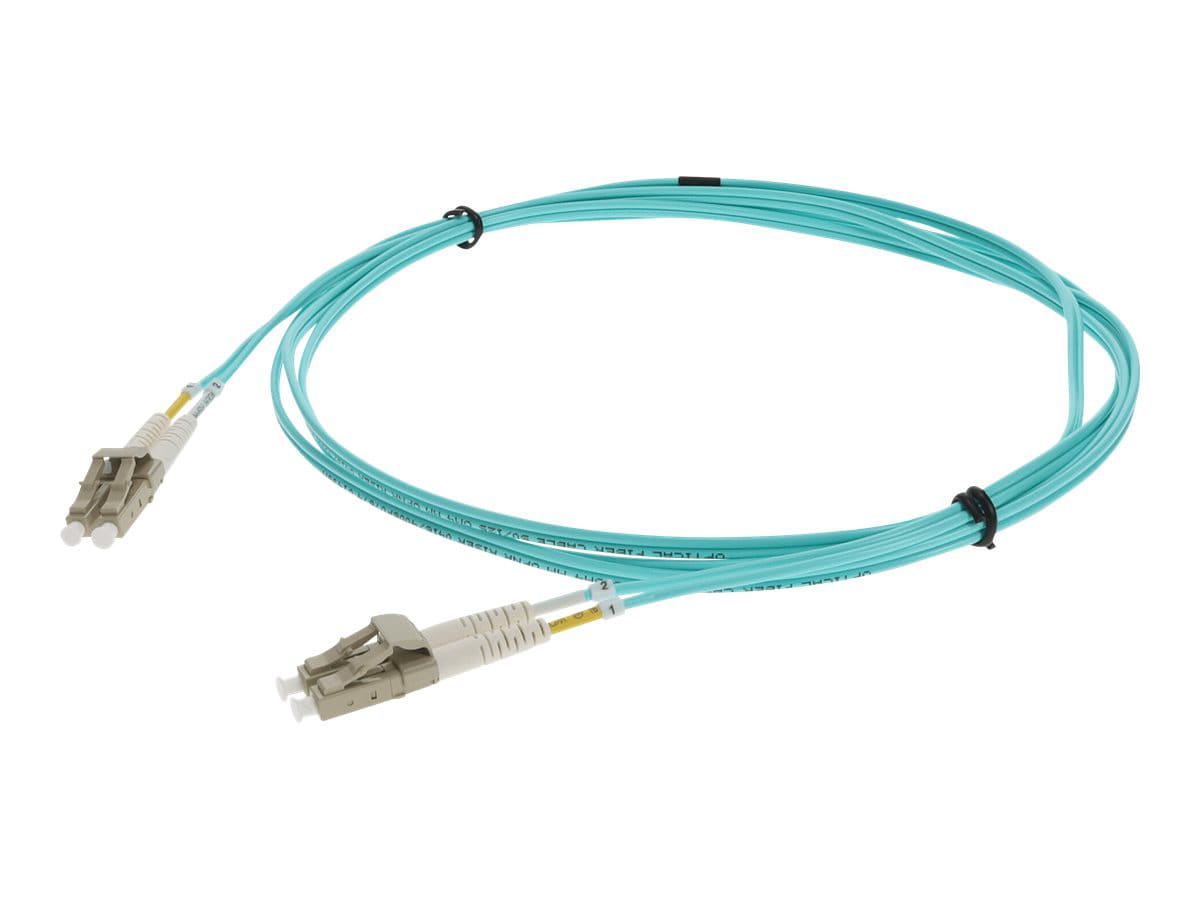 Proline 1m LC to LC Aqua OM4 Duplex OFNR (Riser-Rated) TAA Fiber Patch Cable