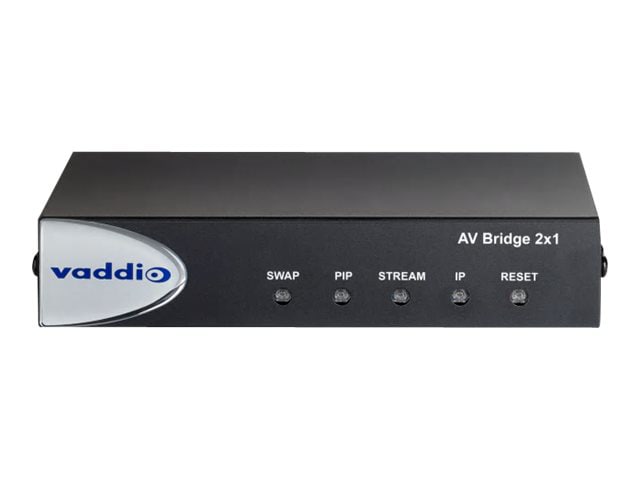 Vaddio AV Bridge 2x1 Video and Audio Mixer for Video Conferencing - Black s