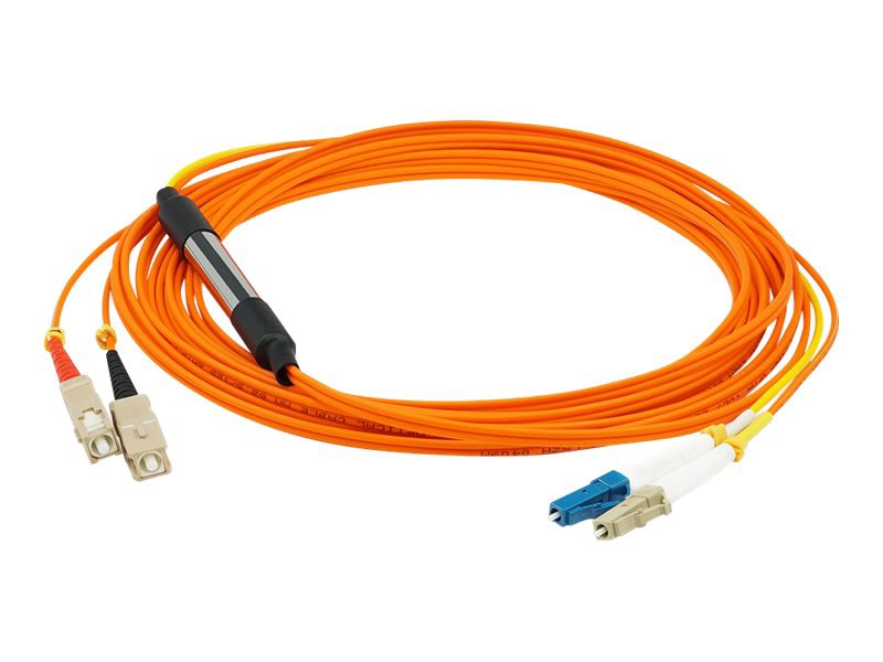 Proline 2m LC Male Orange OM1 to SC Male Yellow OS2 Duplex OFNR Mode Conditioning Cable