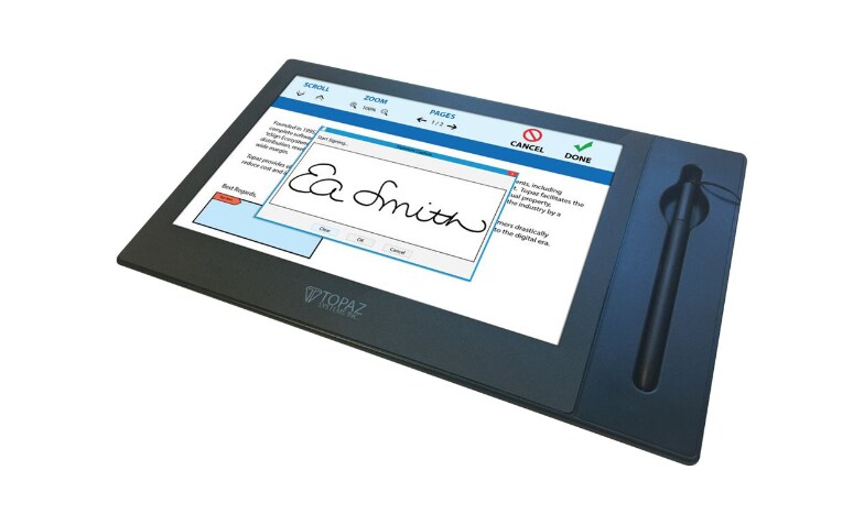 Topaz GemView Touch Tablet Display - signature terminal USB - TD-LBK101VT-USB-R - Signature - CDW.com