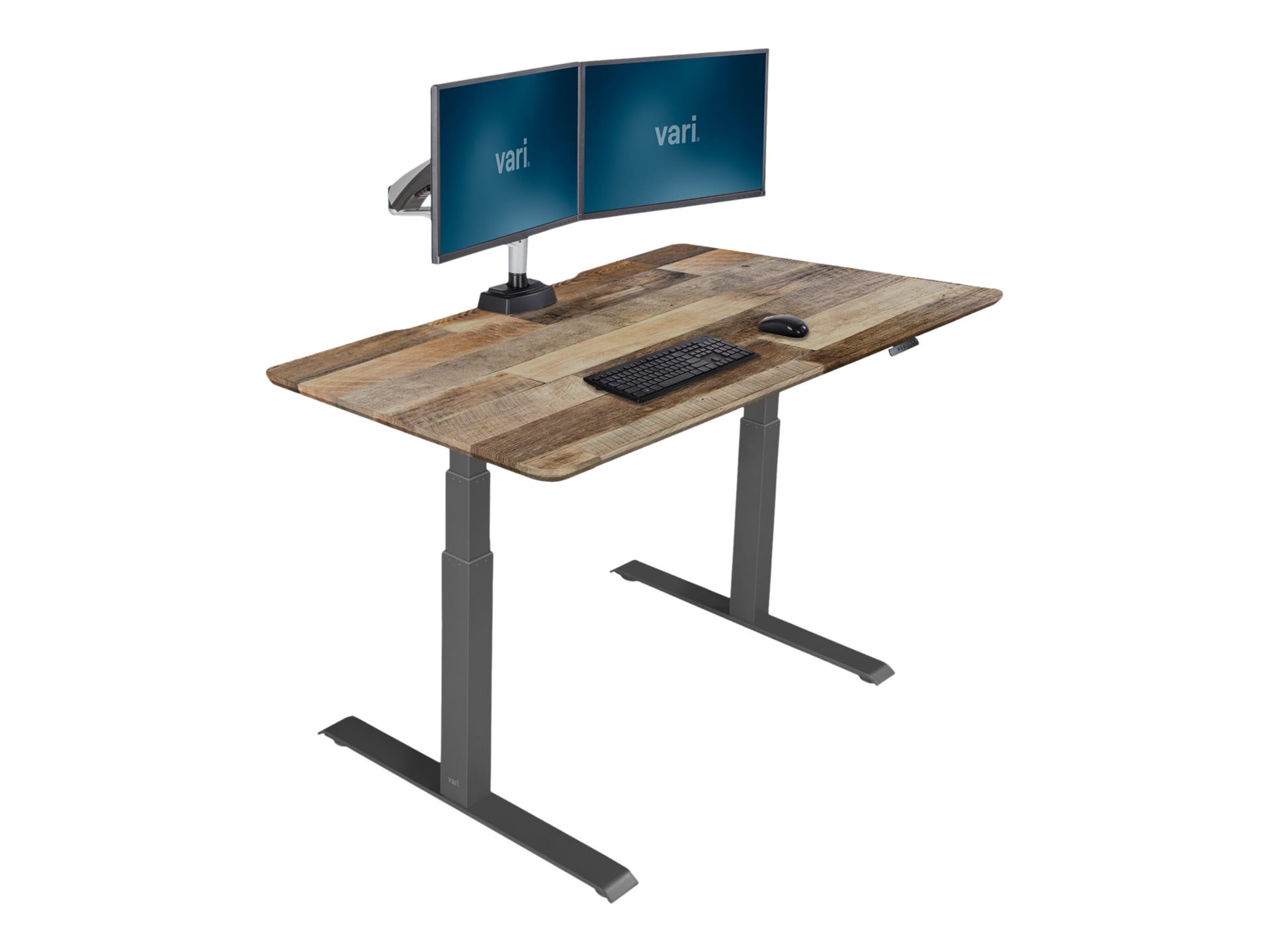 VARI - sit/standing desk - rectangular - reclaimed wood