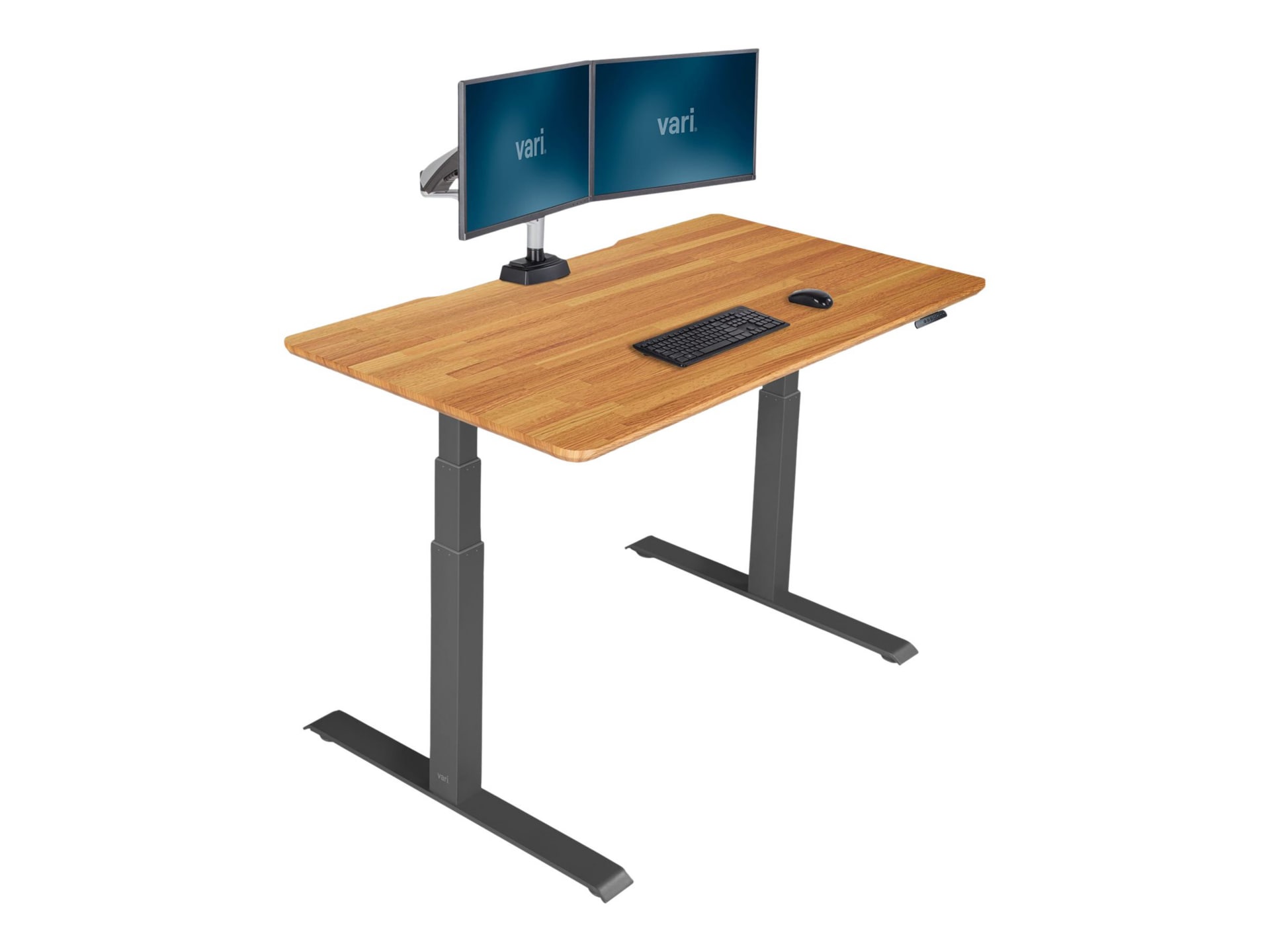 VARI - sit/standing desk - rectangular - butcher block