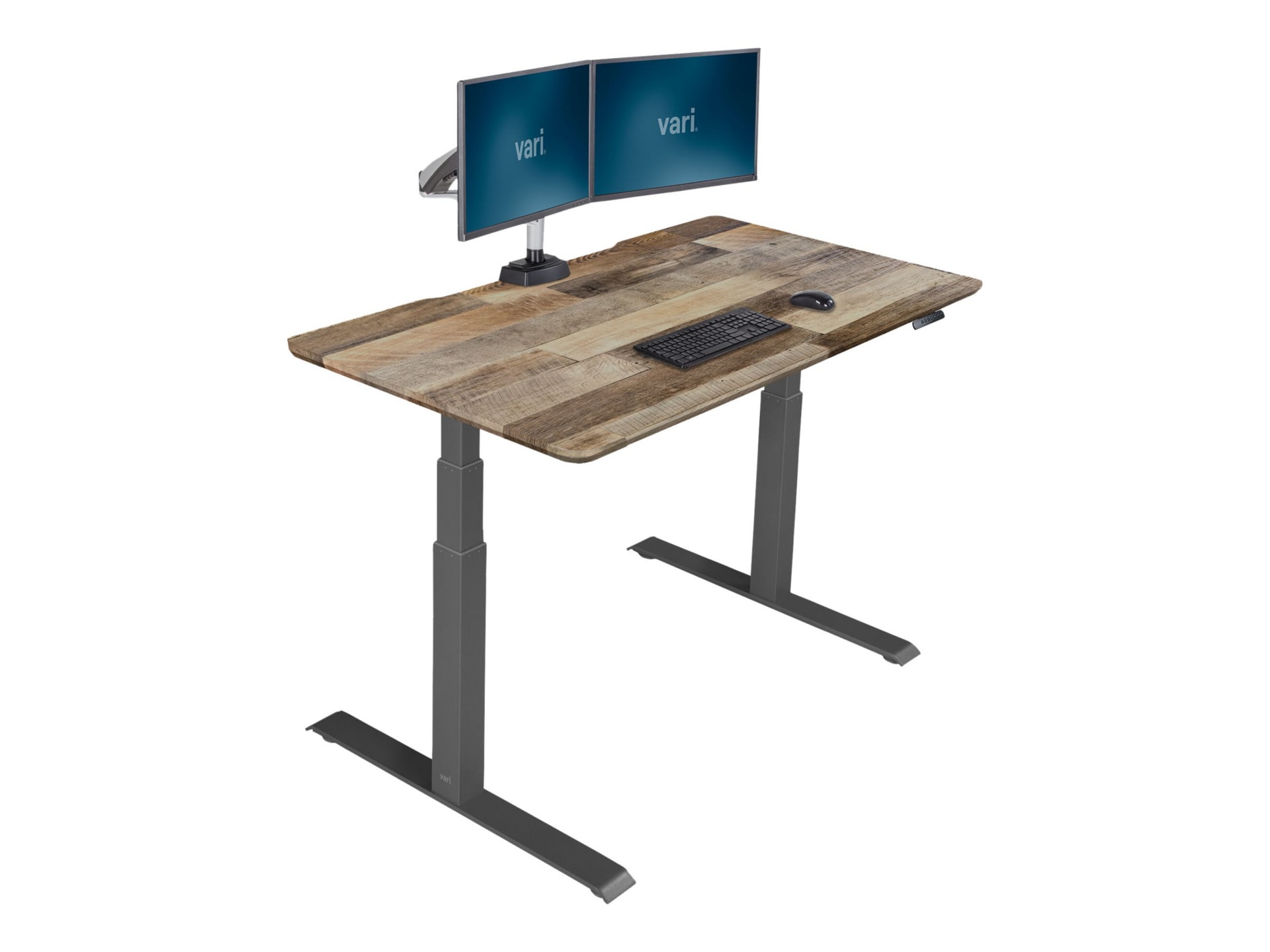 VARI - sit/standing desk - rectangular - reclaimed wood