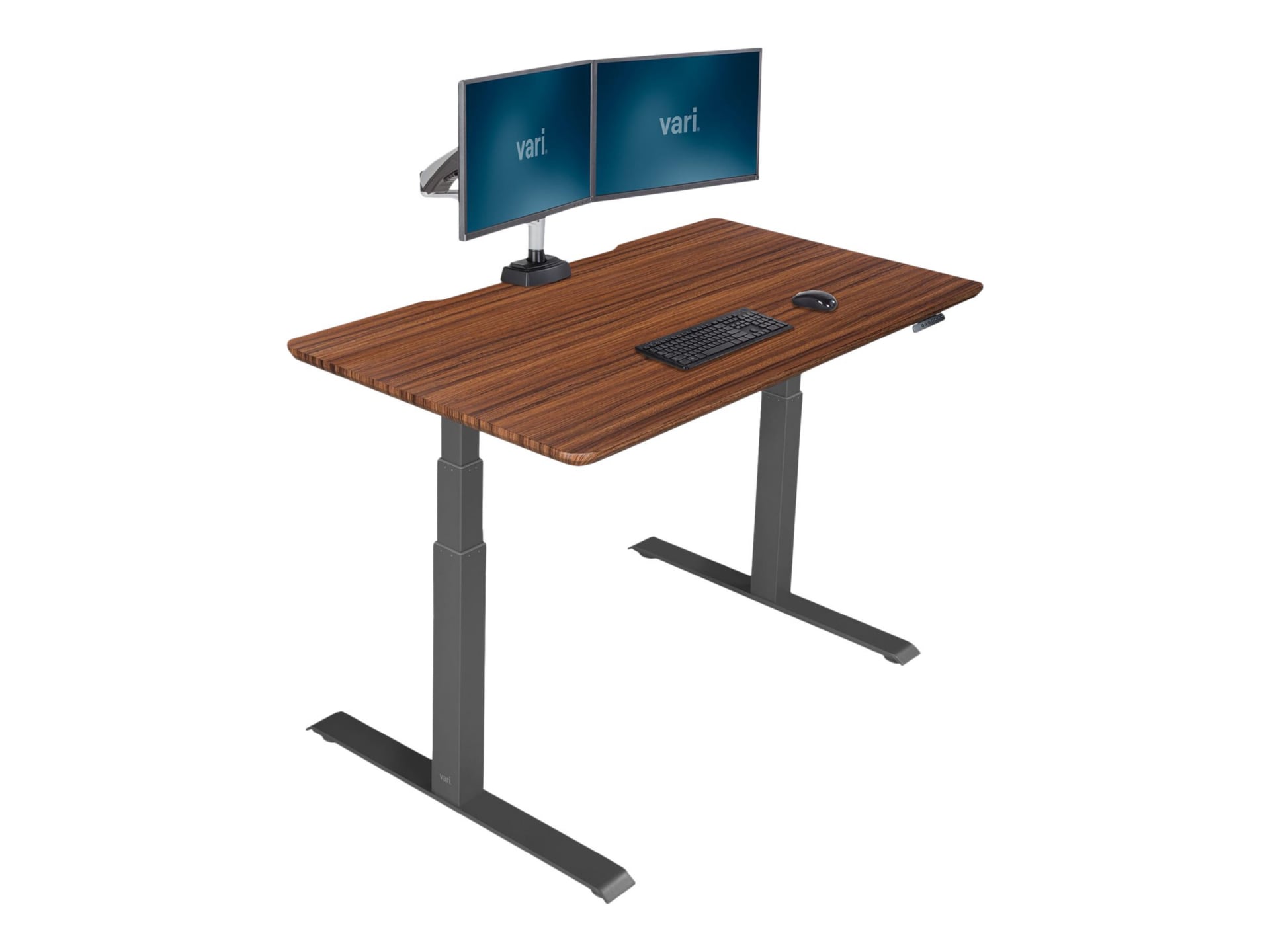VARI - sit/standing desk - rectangular - dark wood