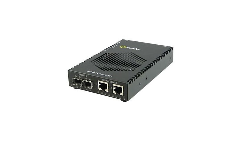 Perle S-1110DPP-DSFP - fiber media converter - 10Mb LAN, 100Mb LAN, GigE