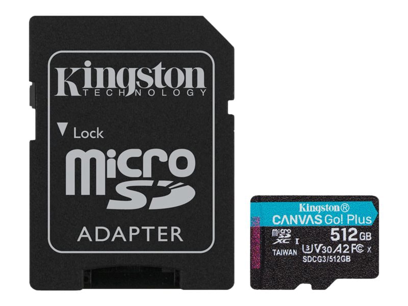 Kingston Canvas Go! Plus - carte mémoire flash - 512 Go - microSDXC UHS-I