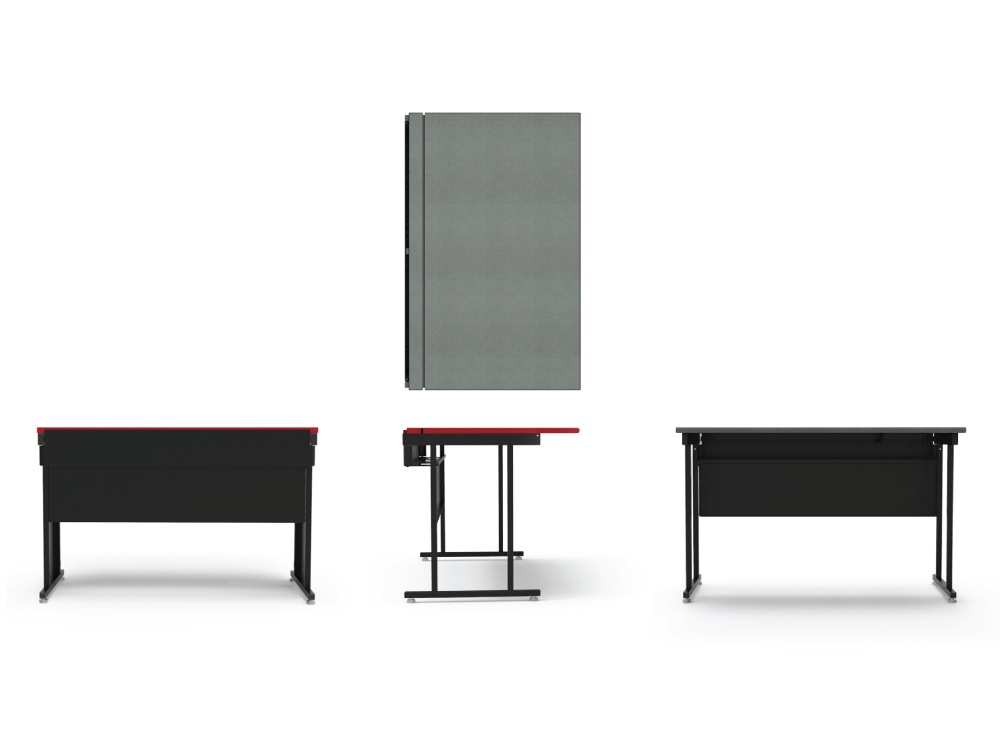 Spectrum Esports Meta - table - rectangular - steel mesh with black edges