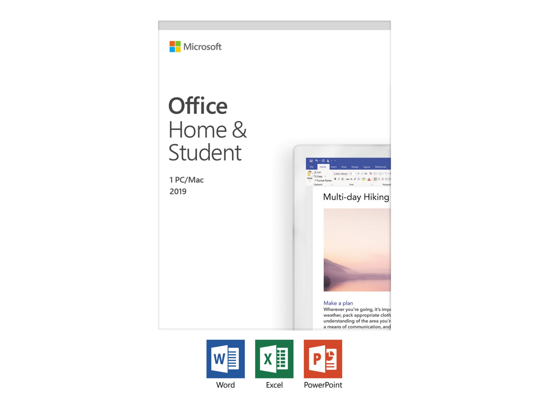 Microsoft Office Home and Student 2019 - box pack - 1 PC/Mac