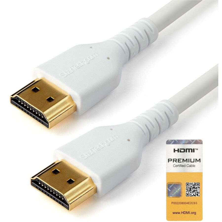 StarTech.com 1m Premium Certified HDMI 2.0 Cable with Ethernet - 3ft High Speed UHD 4K 60Hz HDR Durable Rugged Ultra HD