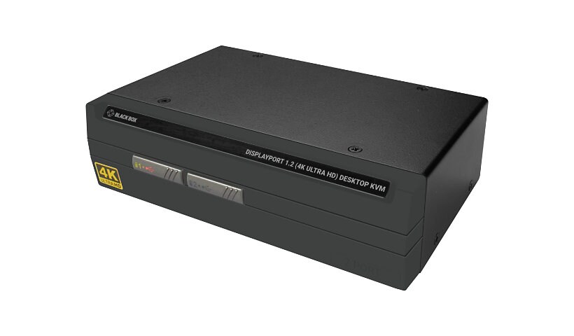 Black Box 4K 60Hz DisplayPort Single-Head KVM Switch 2-Port, Audio - KVM /