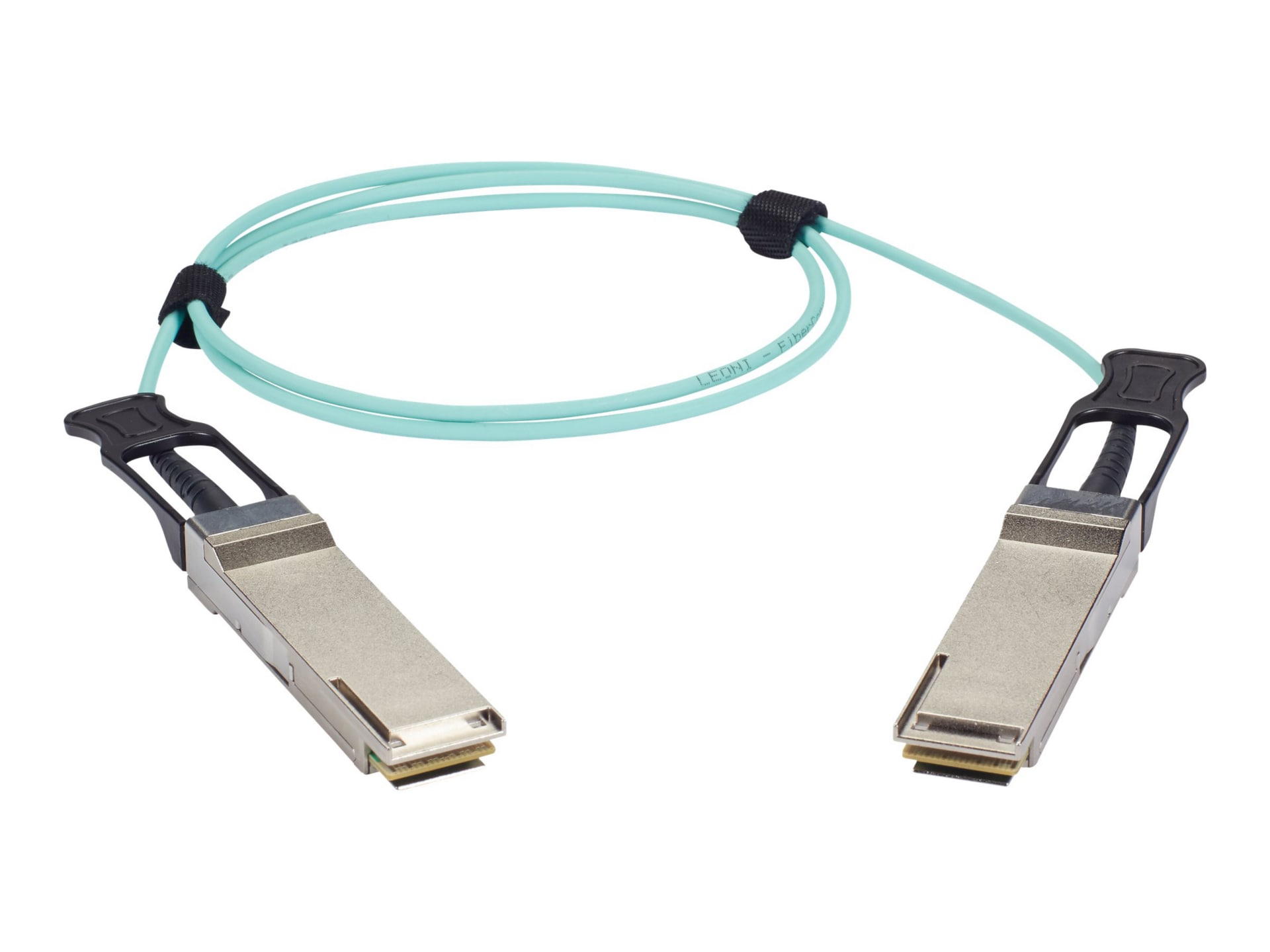 Black Box QSFP-H40G-AOCXM-BB Series 40GBase-AOC direct attach cable - 15 m - aqua