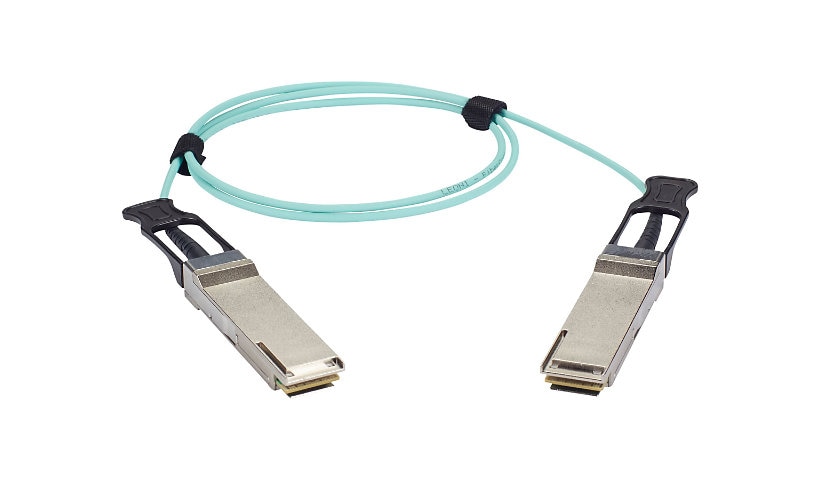 Black Box QSFP-H40G-AOCXM-BB Series 40GBase-AOC direct attach cable - 15 m - aqua