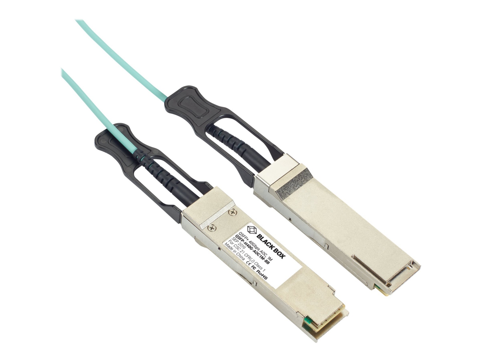 Thumbnail 3 of 3 for Black Box 40GBase-AOC direct attach cable - 3 m - aqua