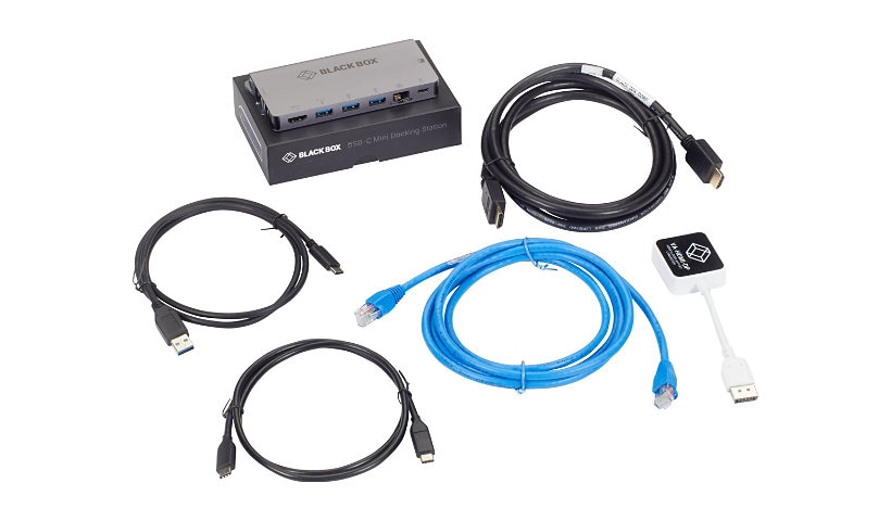 Black Box USB-C Docking Station DisplayPort Bundle - docking station - USB-C - HDMI - GigE