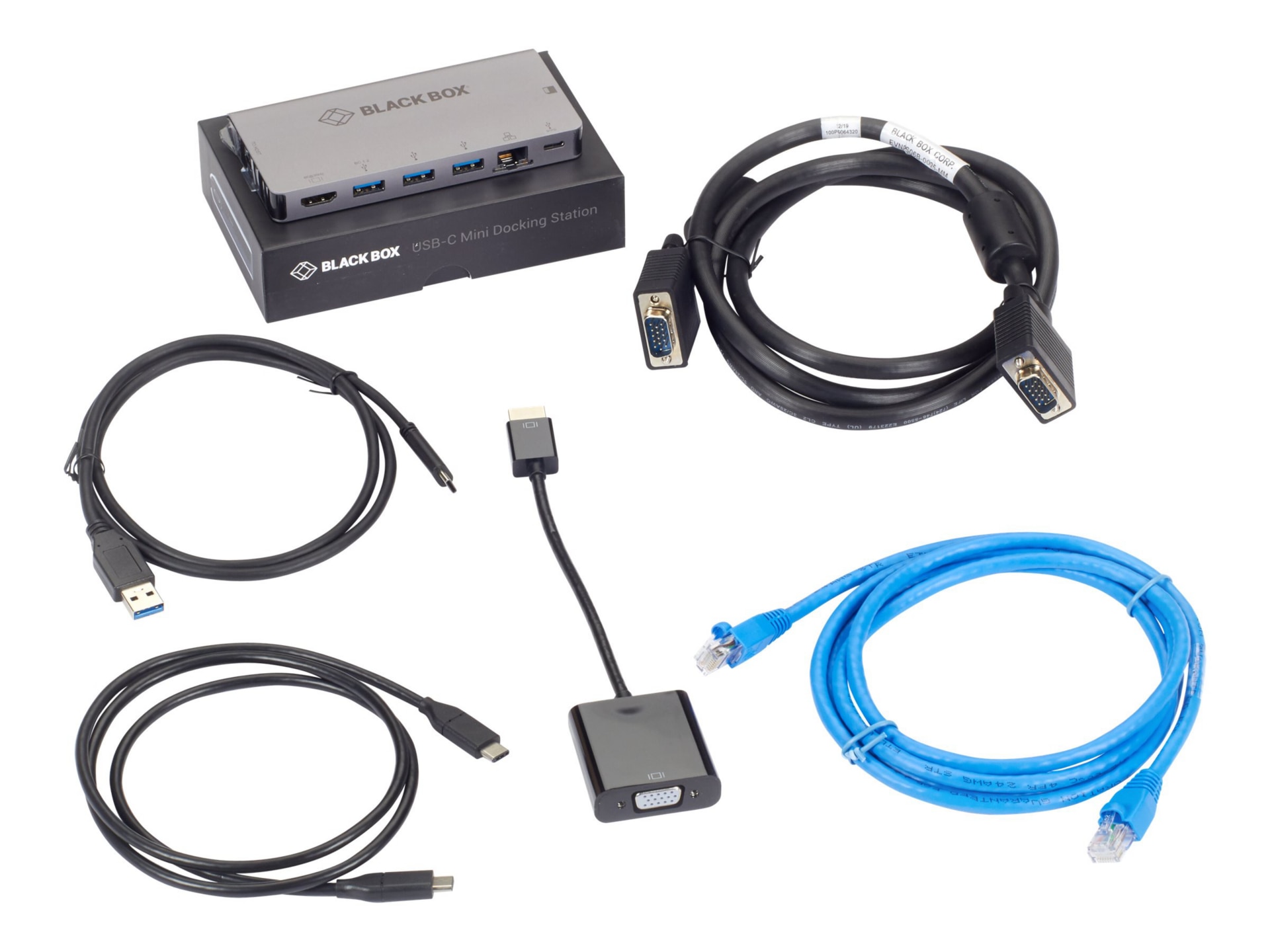 Black Box USB-C Docking Station VGA Bundle - docking station - USB-C - HDMI - GigE