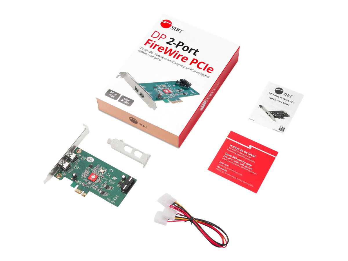 Thumbnail 5 of 7 for SIIG DP FireWire 2-Port PCIe - FireWire adapter - PCIe - FireWire x 2