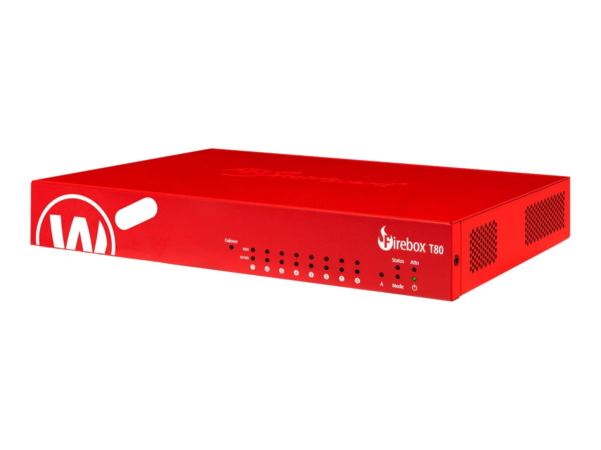 WatchGuard Firebox T80 - security appliance - with 3 years Total Security S