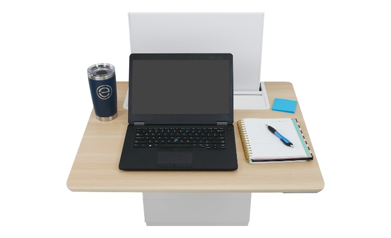 Ergotron WorkFit Elevate Sit Stand wall mounted sit standing desk rectangular mendota maple 24 802 S893 Sit Stand Desks CDW