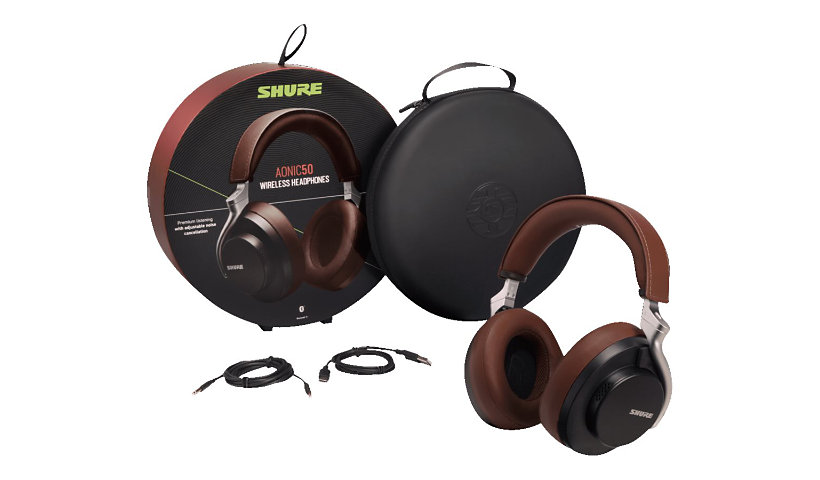 Shure AONIC 50 - wireless headphones with mic - brown