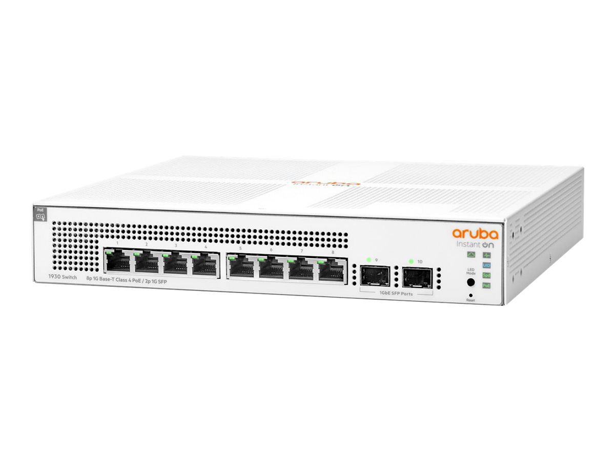 HPE HPE Networking Instant On 1930 8G Class4 PoE 2SFP 124W Switch - switch - 10 ports - managed - rack-mountable